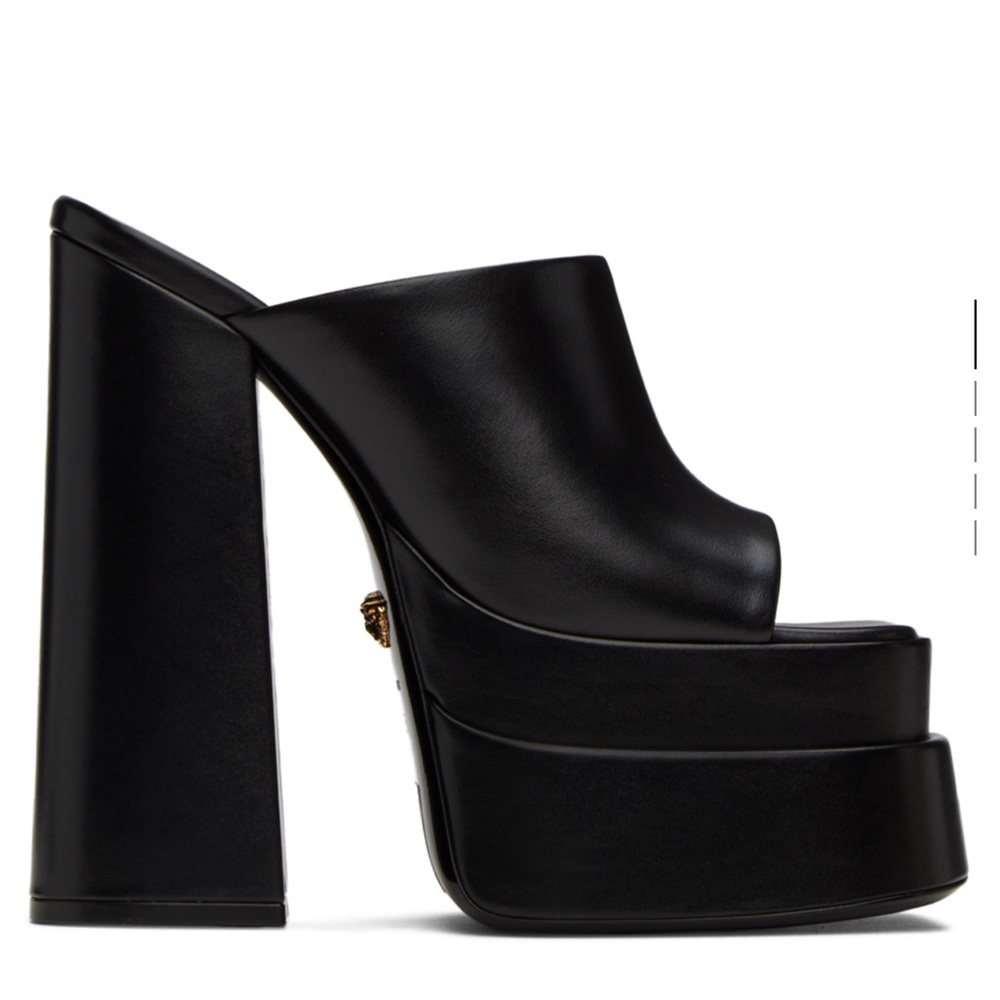 Versace Black High Platform Heels